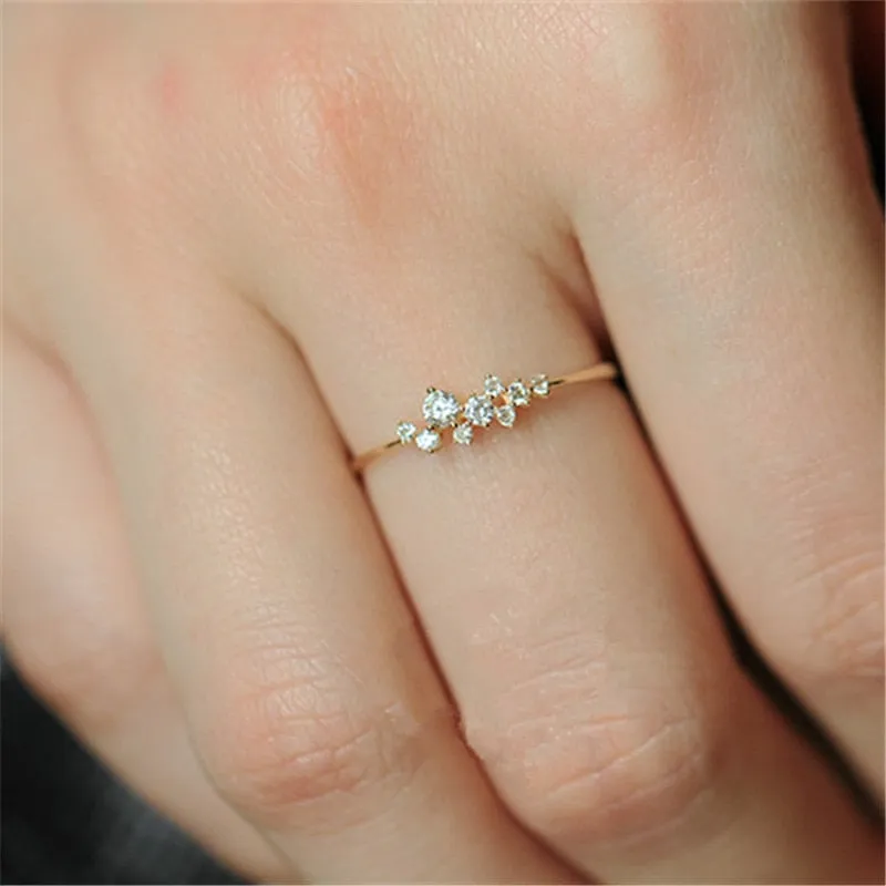 Dainty Shiny Star Plum Ring