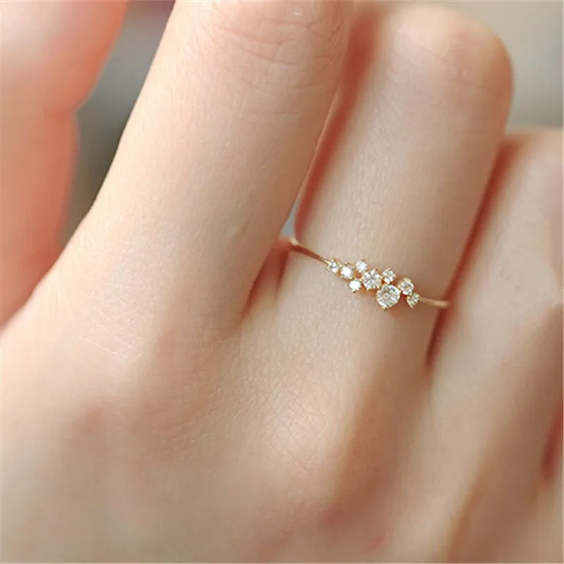 Dainty Shiny Star Plum Ring