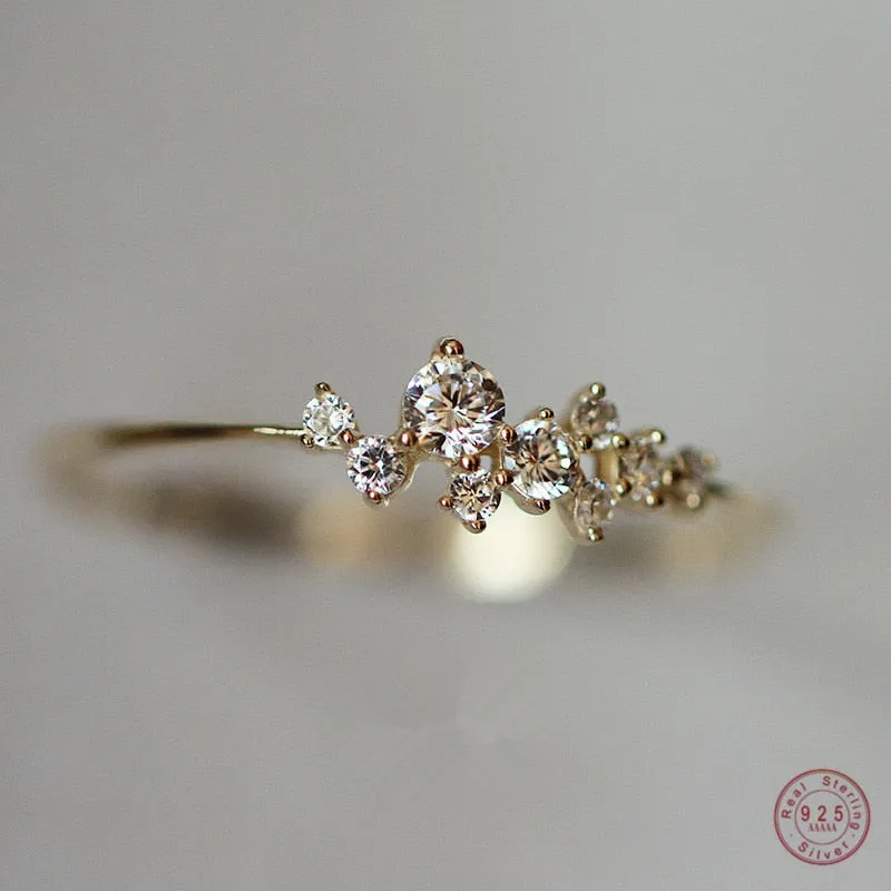Dainty Shiny Star Plum Ring