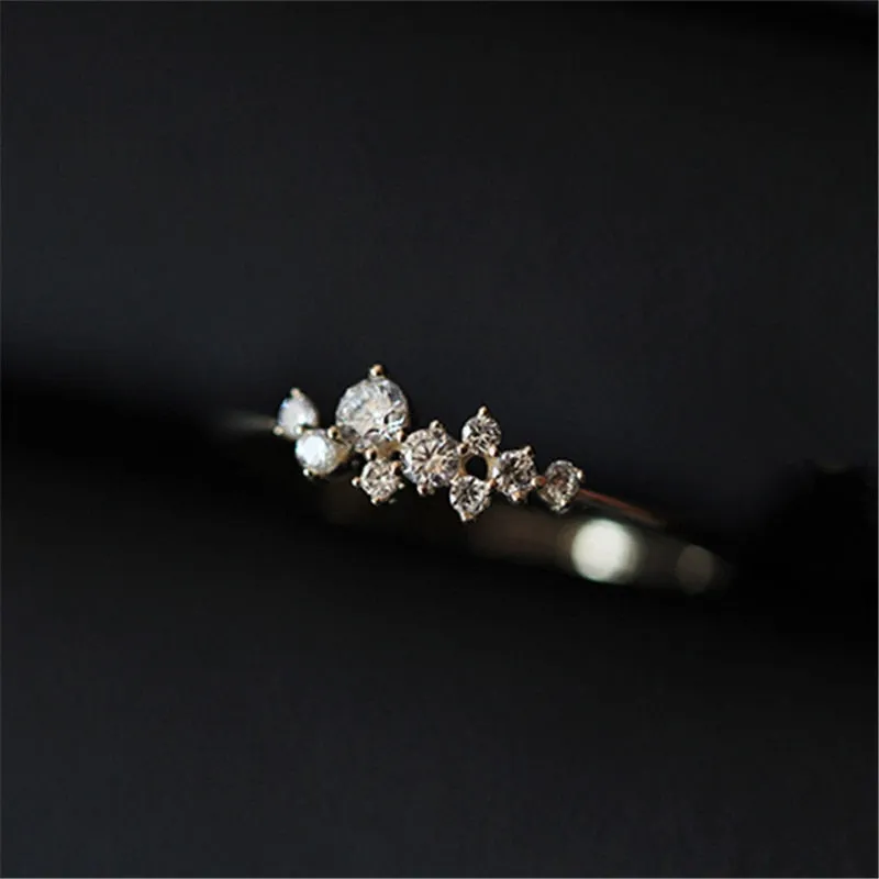 Dainty Shiny Star Plum Ring