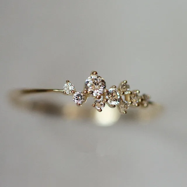 Dainty Shiny Star Plum Ring