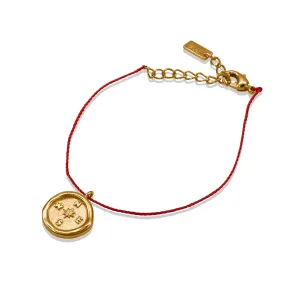 Dainty thread charm bracelet