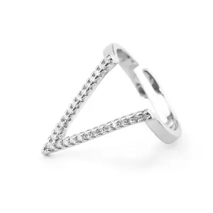 Deep V Silver Ring