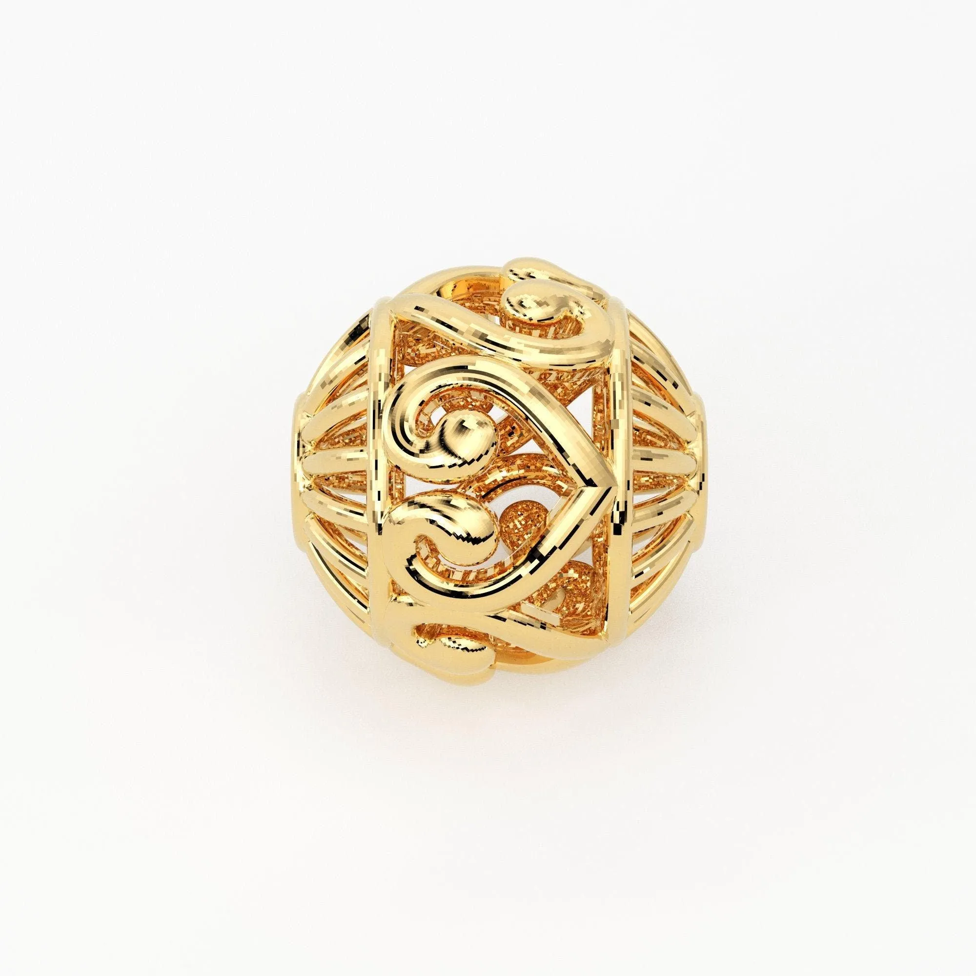Designer Heart Solid Gold Handmade Round Spacer Gold Bead Finding 8mm 10mm
