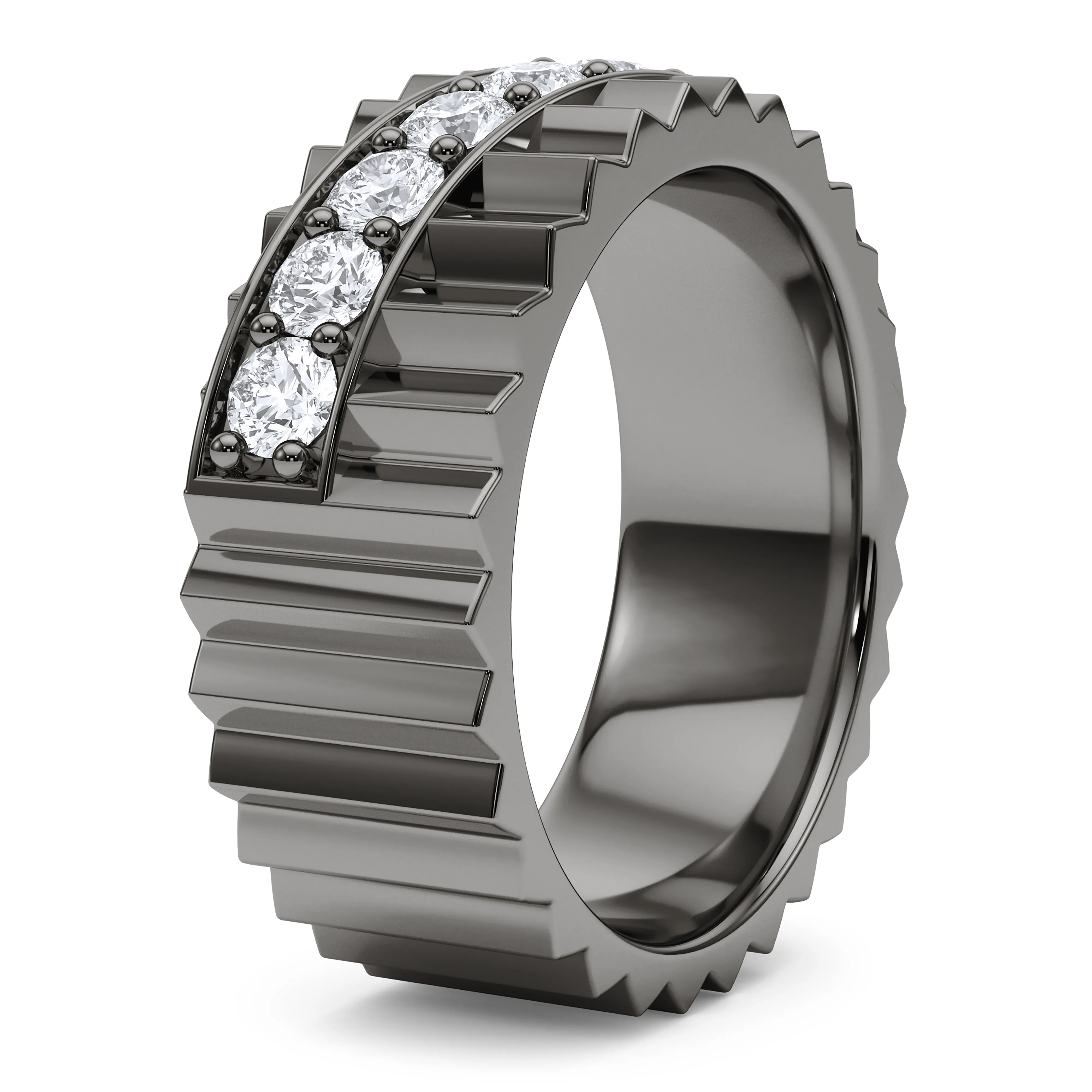 Diagonal Fluted Diamond Band