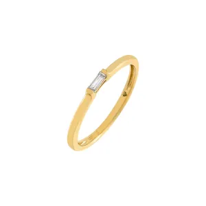Diamond Dainty Baguette Ring 14K