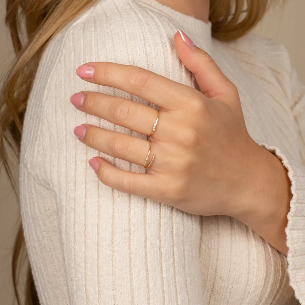 Diamond Dainty Scattered Ring 14K