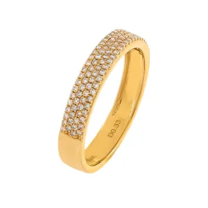 Diamond Four Row Micropavé Ring 14K