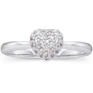 Diamond Heart Ring Finger Size 7
