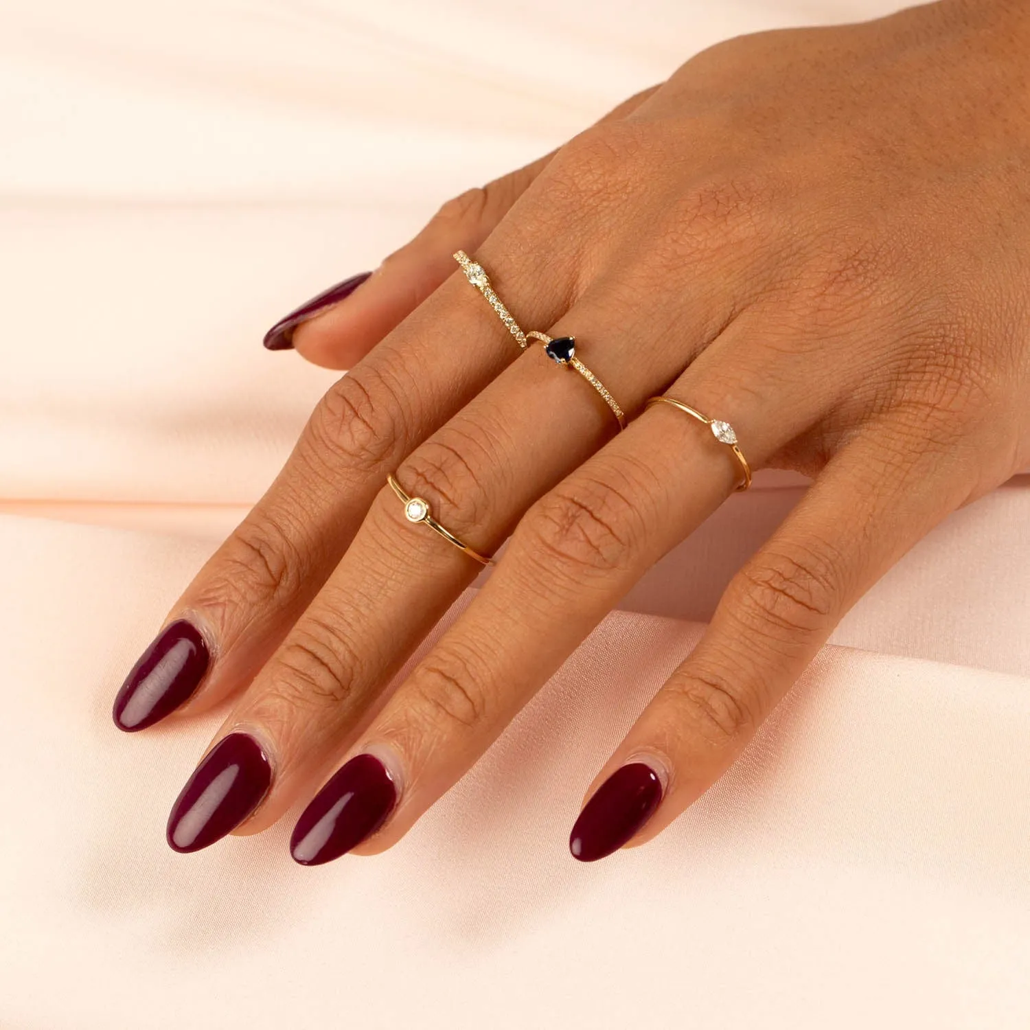Diamond Marquise Dainty Ring 14K