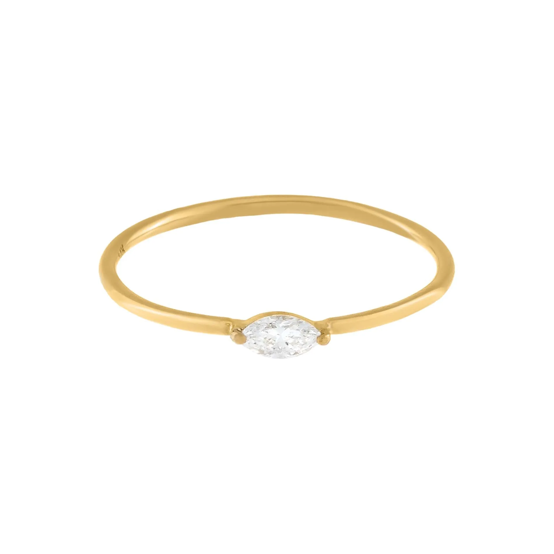 Diamond Marquise Dainty Ring 14K
