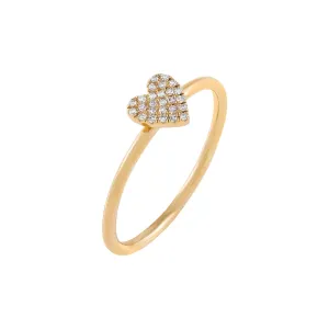 Diamond Mini Heart Ring 14K