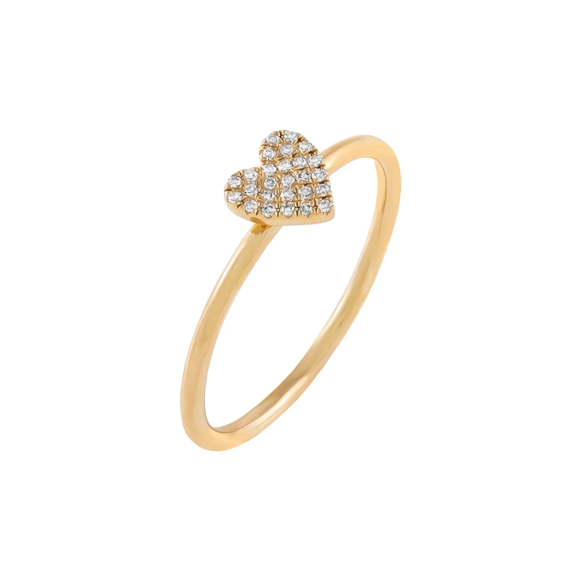Diamond Mini Heart Ring 14K