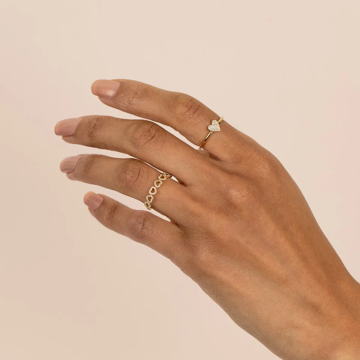 Diamond Mini Heart Ring 14K