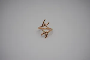 Diamond Ring: Uncut, Outward Branch, Rose Gold