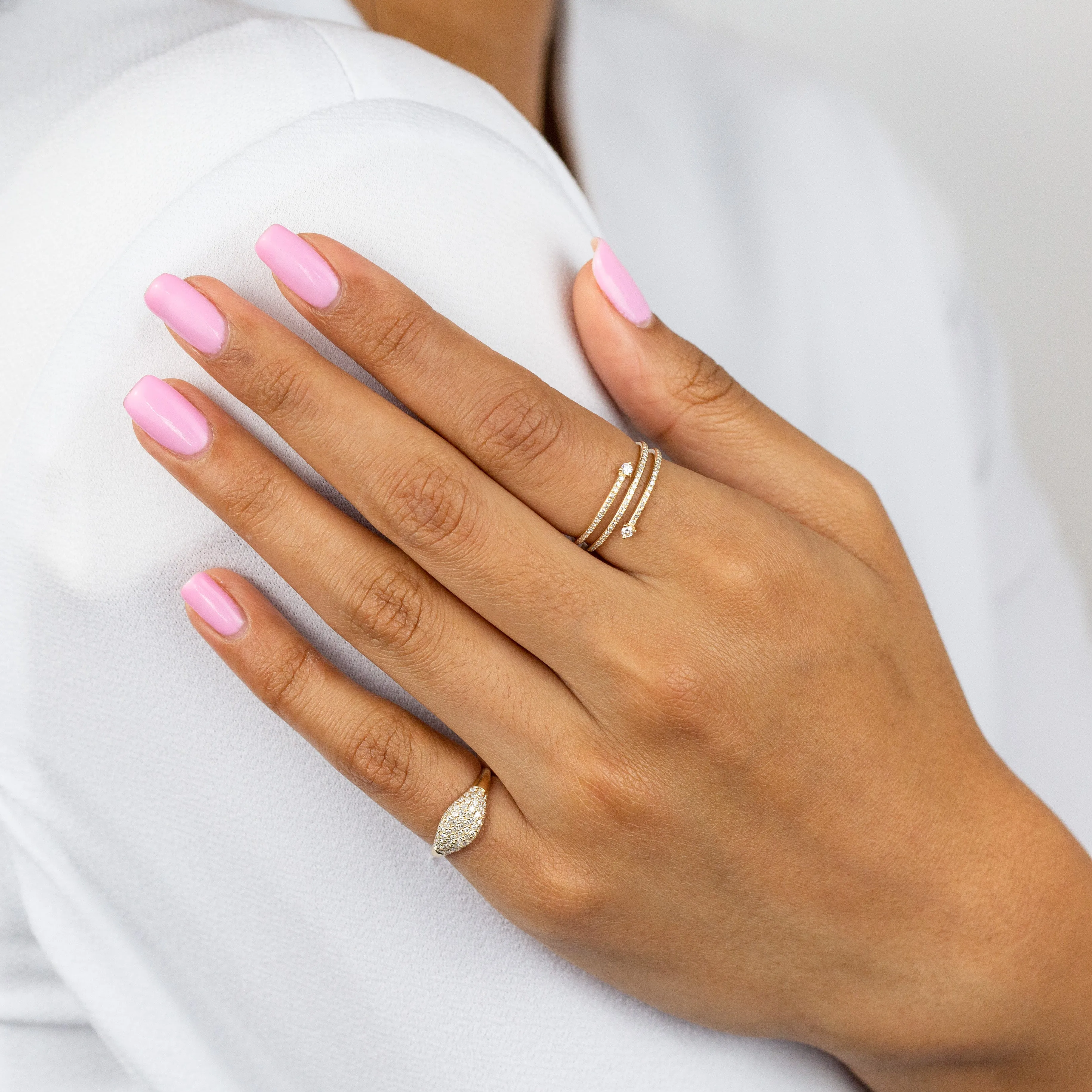 Diamond Solitaire Wrap Ring 14K
