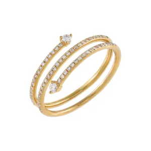 Diamond Solitaire Wrap Ring 14K