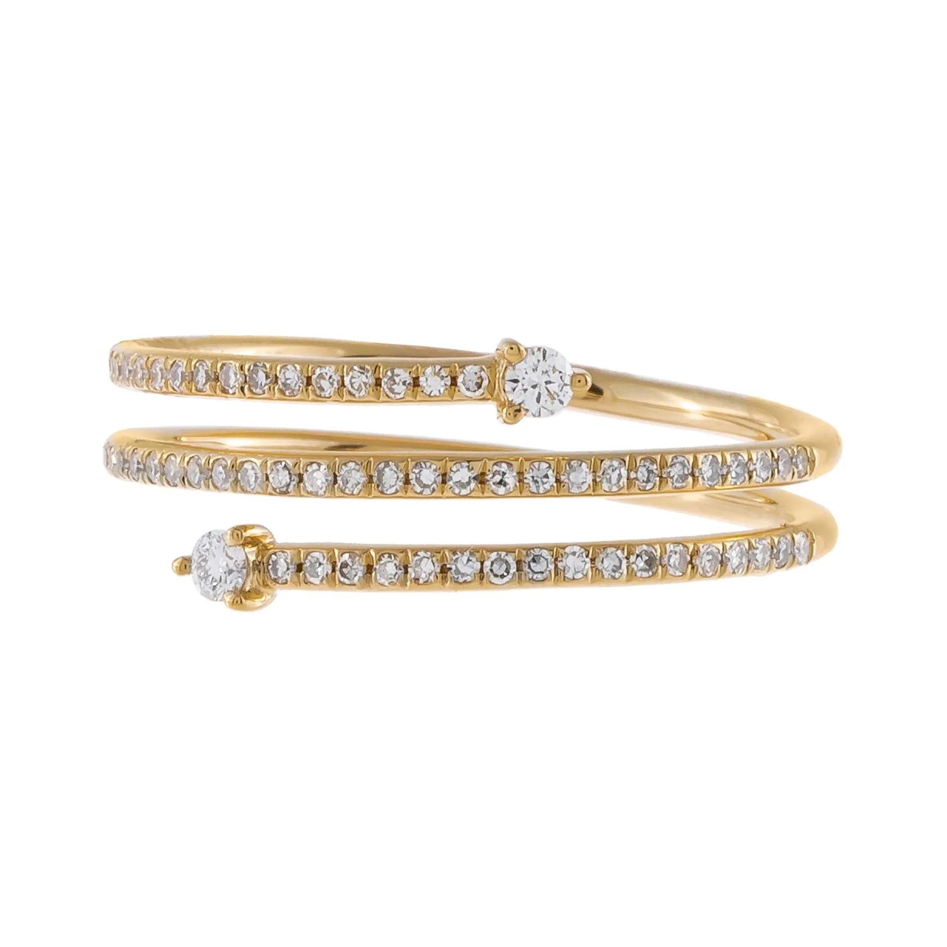 Diamond Solitaire Wrap Ring 14K