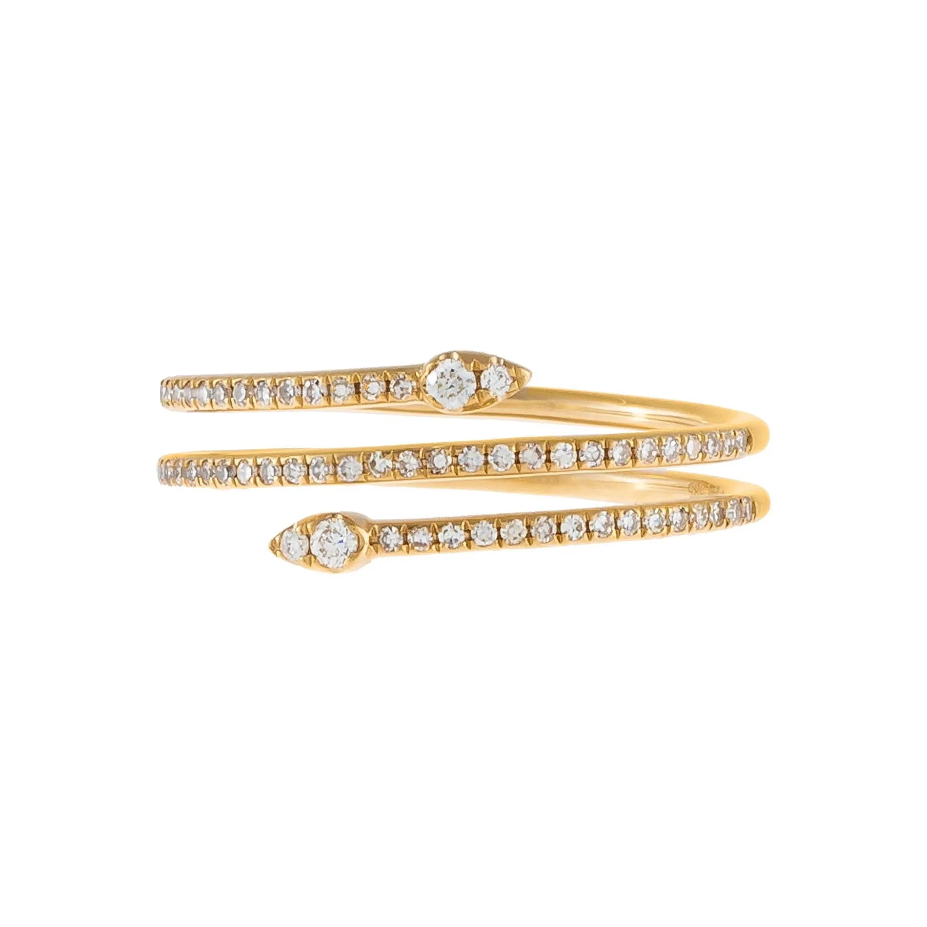 Diamond Teardrop Wrap Ring 14K