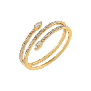 Diamond Teardrop Wrap Ring 14K