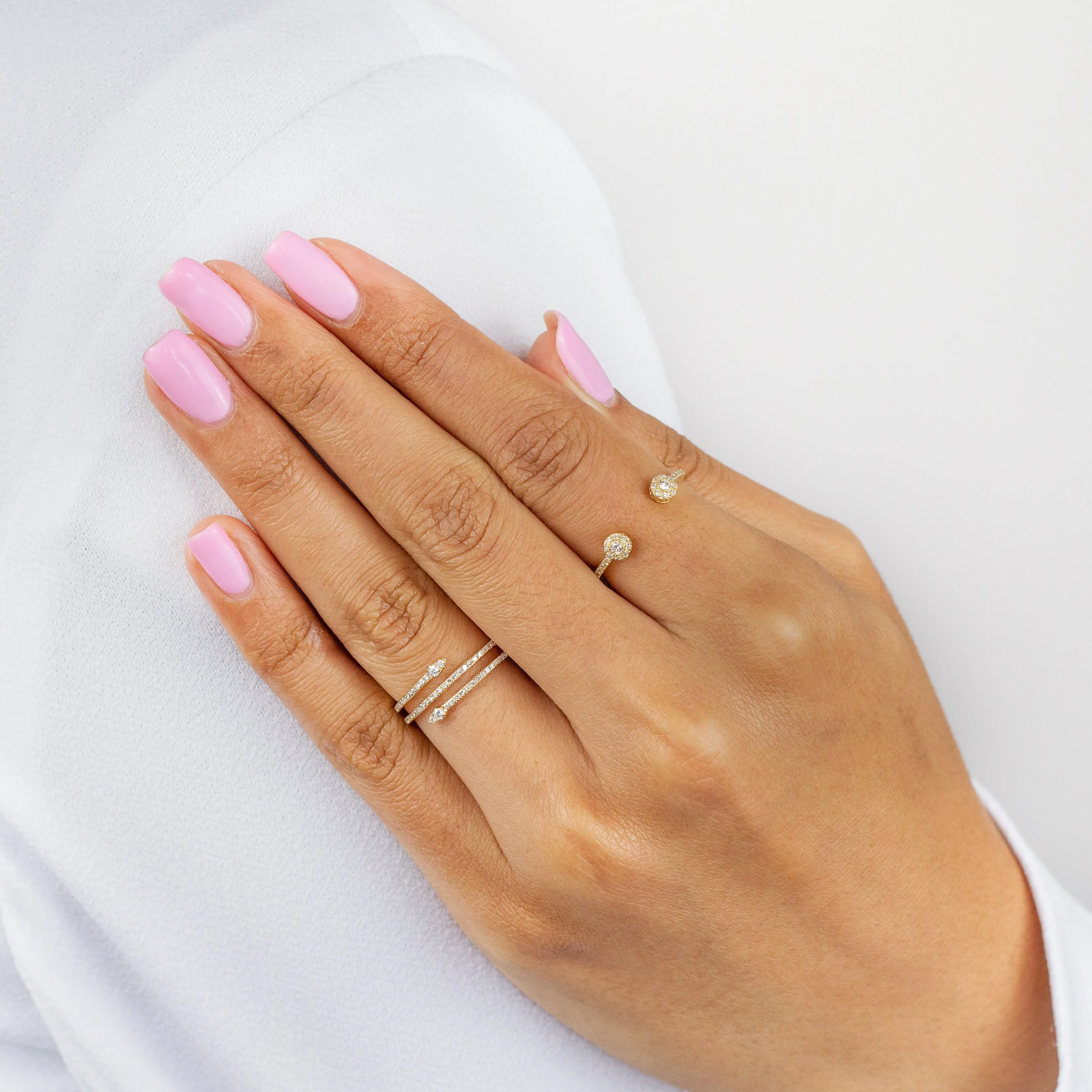 Diamond Teardrop Wrap Ring 14K