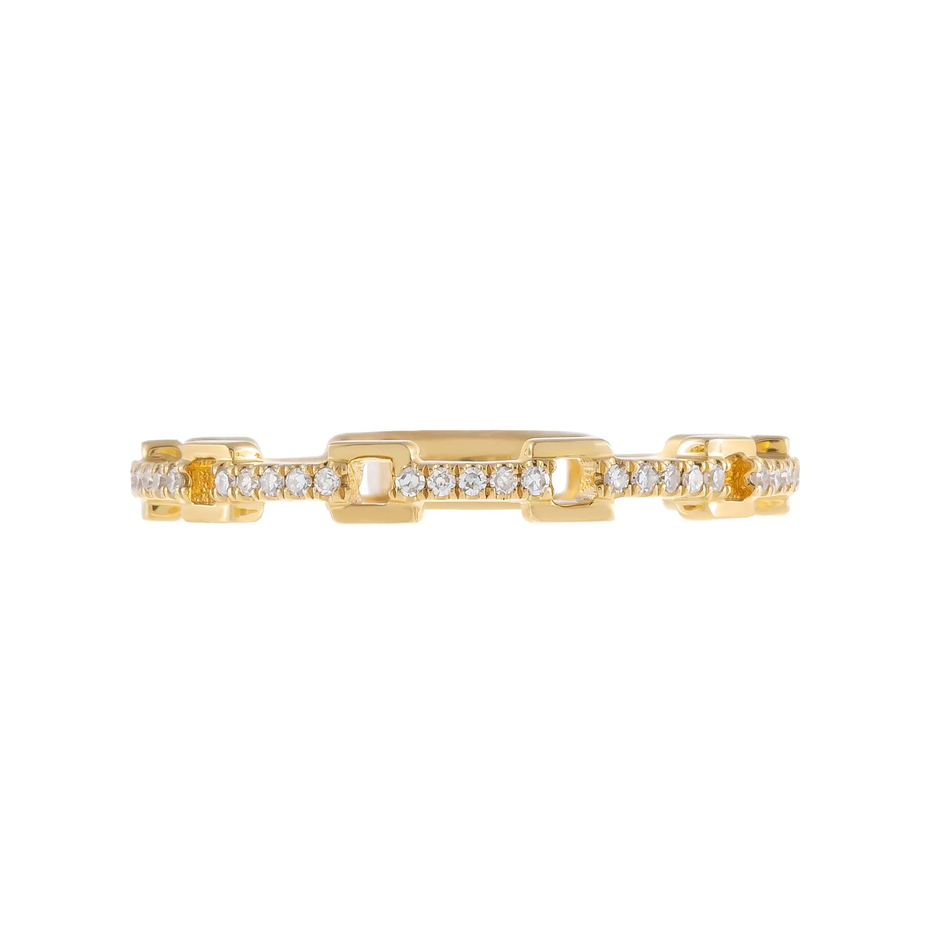 Diamond Thin Chain Link Ring 14K