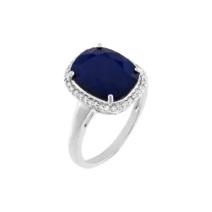 Diamond X Sapphire Ring 14K