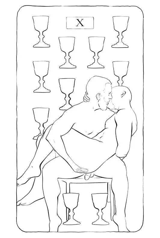 Digital Download of Eros Tarot the Coloring Book, 88 pages including cover.