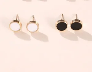 DOTS STUD EARRINGS SET - WHITE MULTI