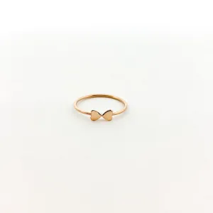 Double Heart Stacking Ring | Rose Gold