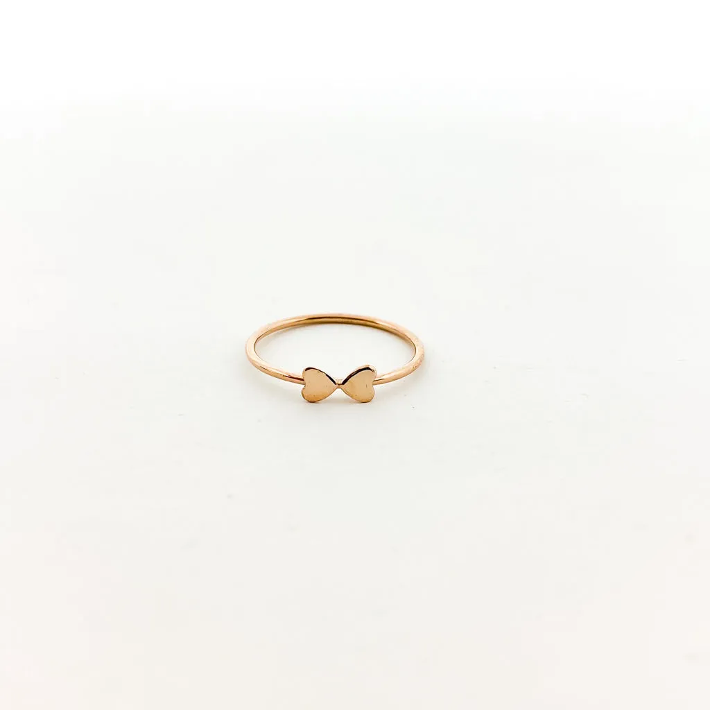 Double Heart Stacking Ring | Rose Gold