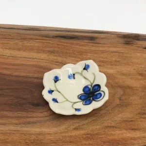 Egitto - 3" Flower Trinket Dish - Plum Blossoms (Blue) - 12