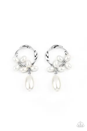 Elegant Expo - White Post Earring