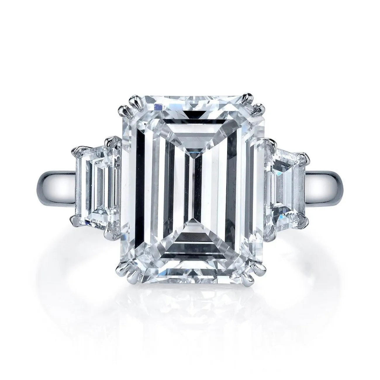 Emerald Cut 9.26 ct Platinum Diamond Engagement Ring (Pre-Order)