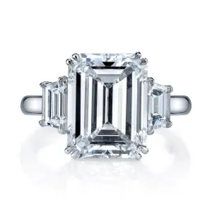 Emerald Cut 9.26 ct Platinum Diamond Engagement Ring (Pre-Order)
