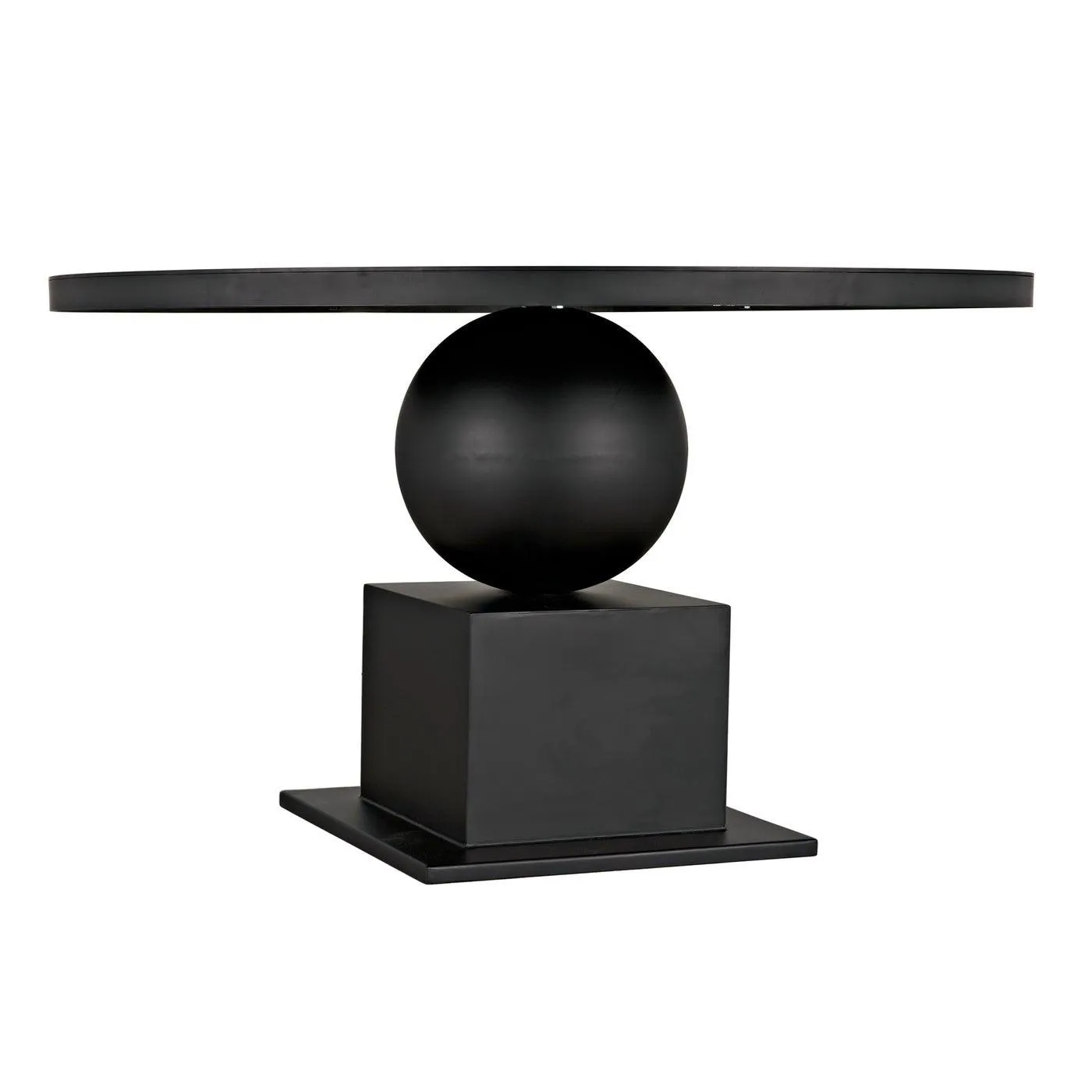 Emira Dining Table, Black Metal