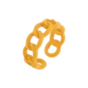 Enamel Colored Chain Link Ring