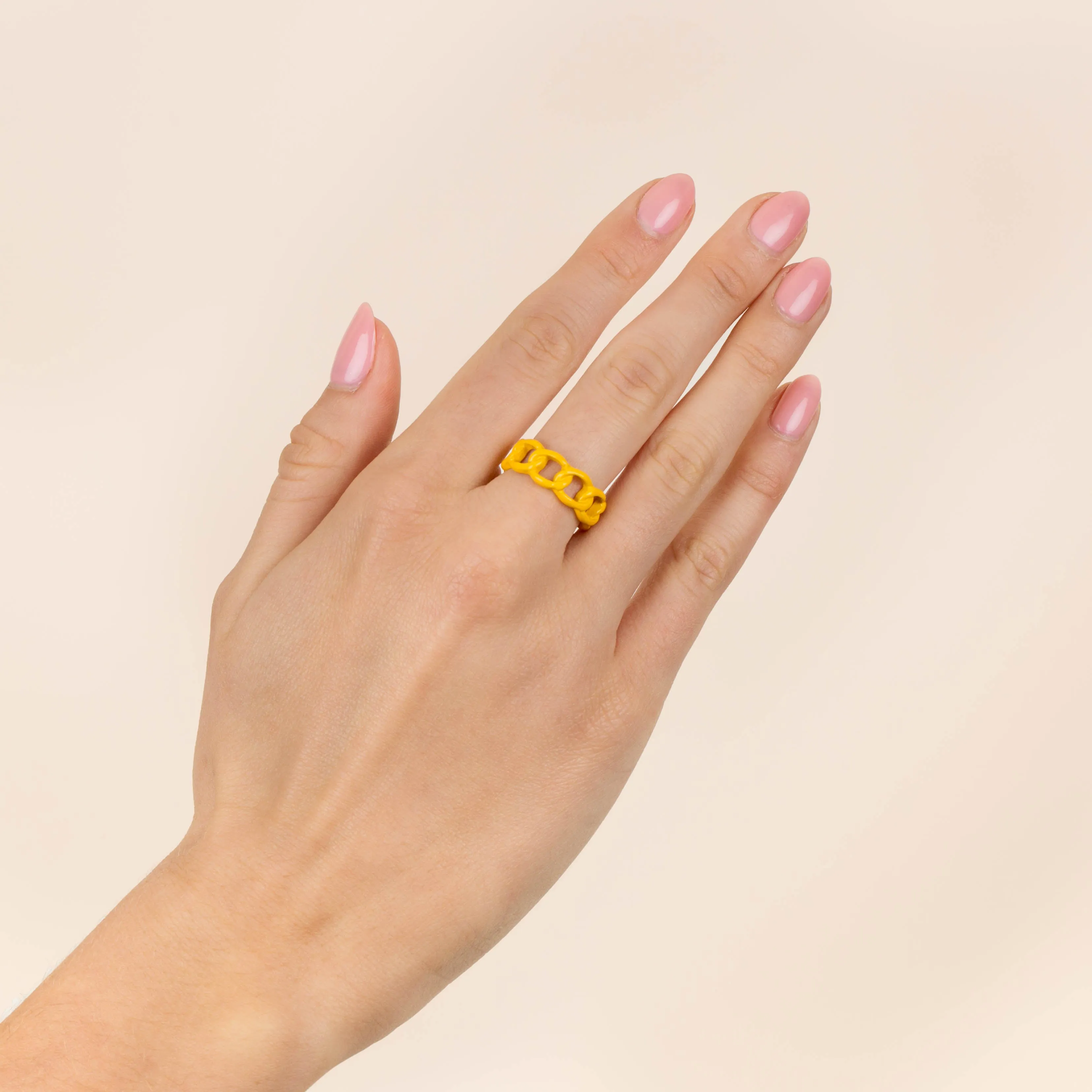 Enamel Colored Chain Link Ring