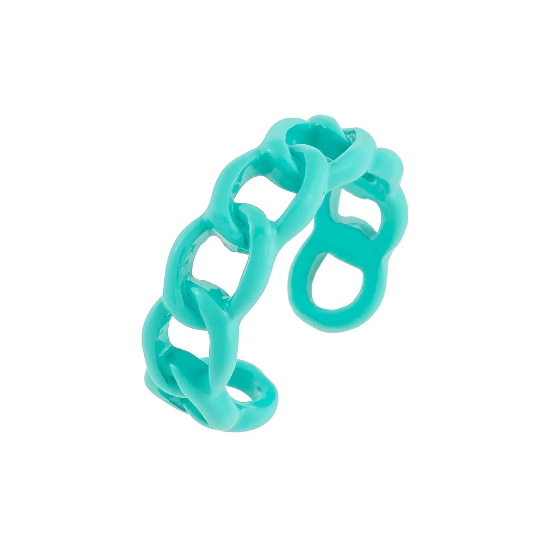 Enamel Colored Chain Link Ring