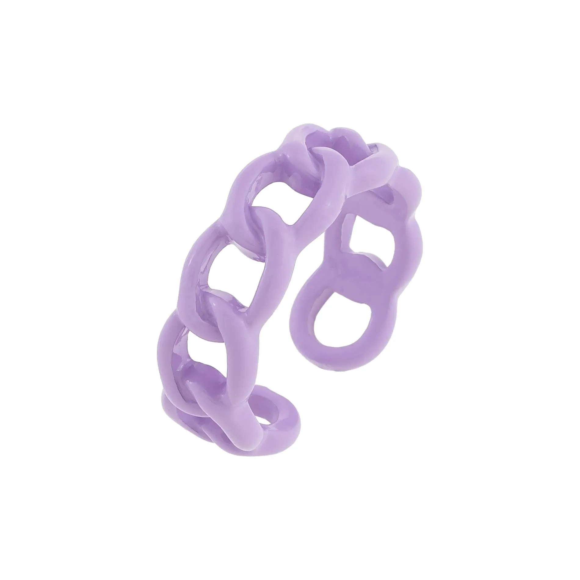 Enamel Colored Chain Link Ring
