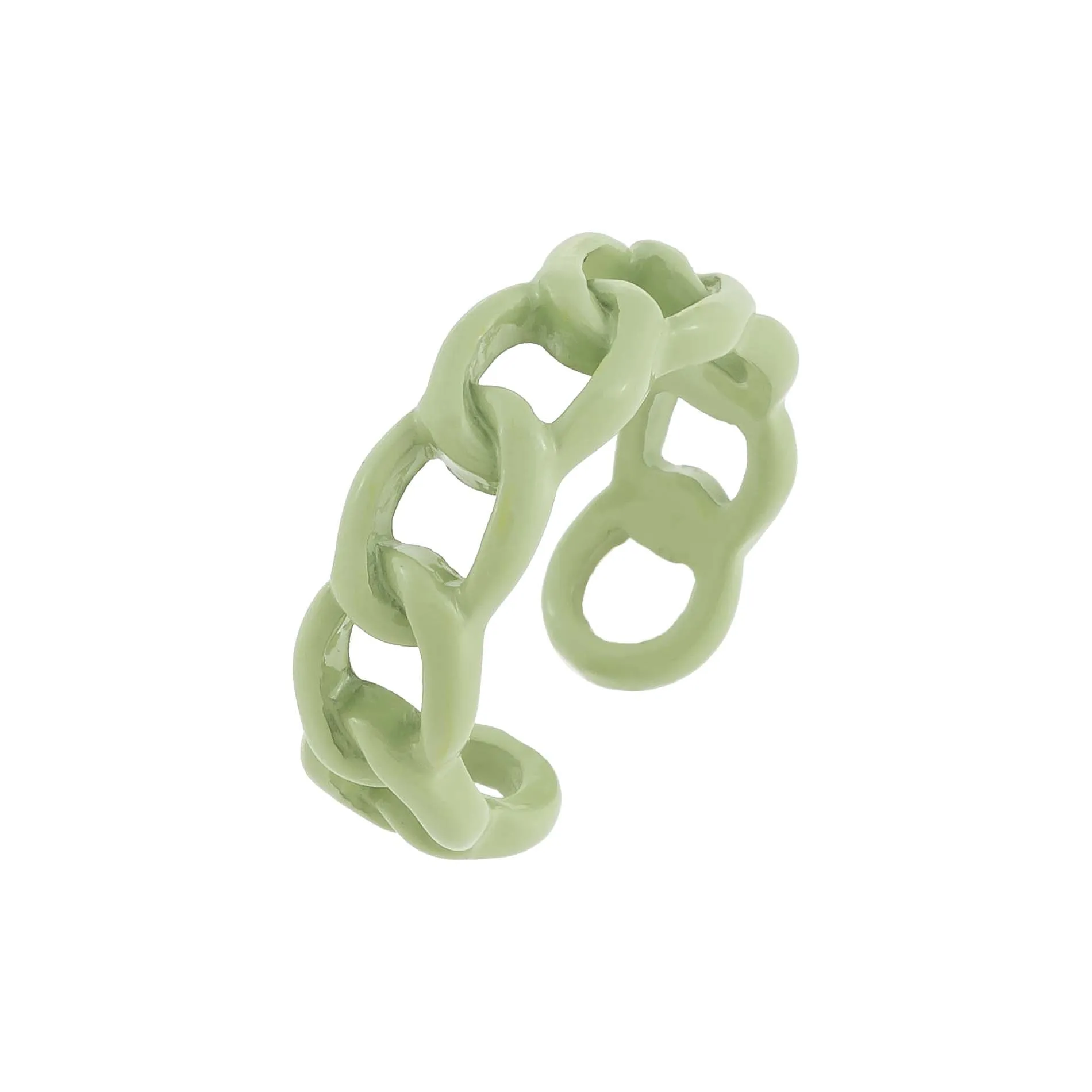 Enamel Colored Chain Link Ring
