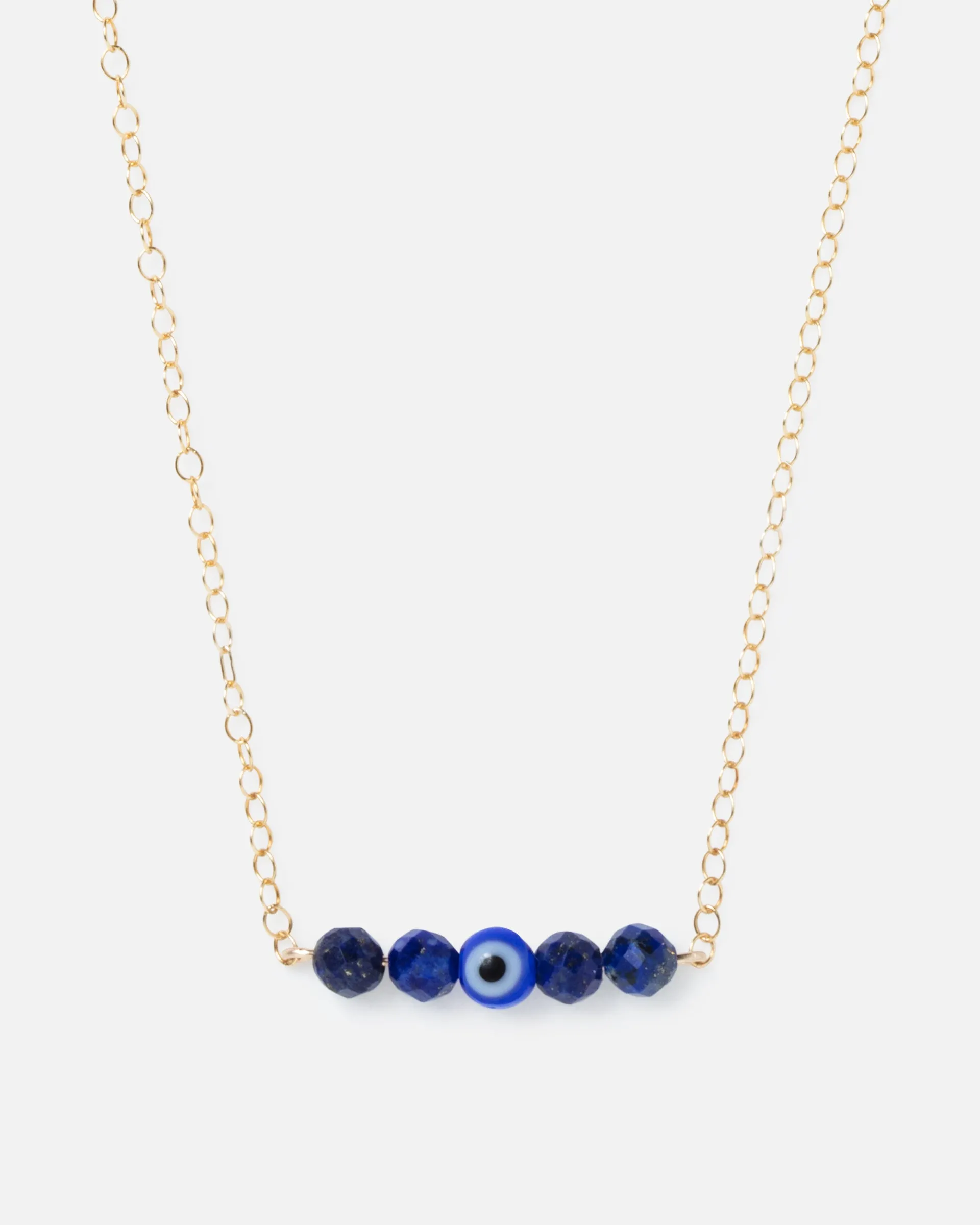 EVIL EYE CLUSTER 14K GOLD-FILLED NECKLACE