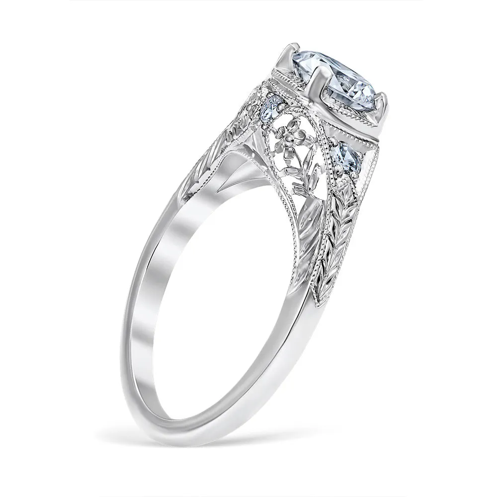 Floral Burst Engagement Ring