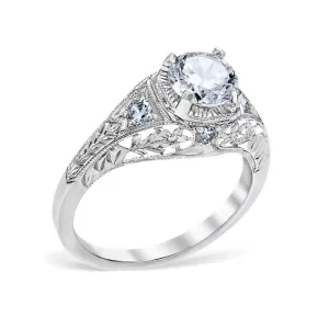 Floral Burst Engagement Ring