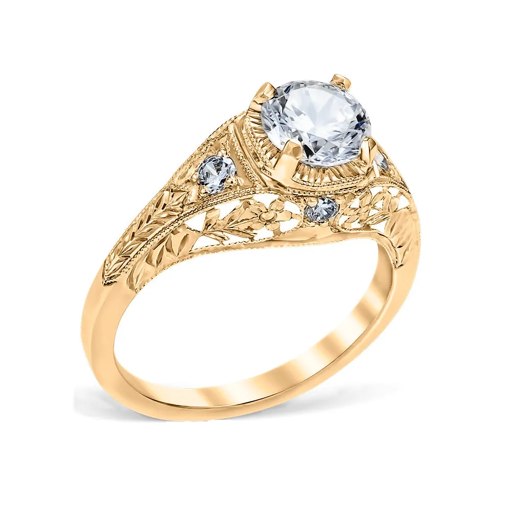 Floral Burst Engagement Ring