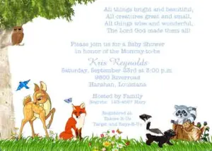 FOREST ANIMALS CUSTOM INVITATION