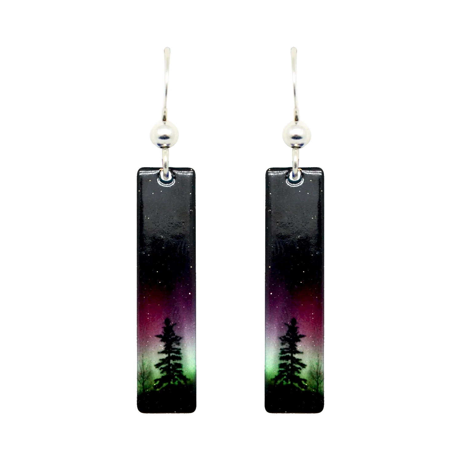 Forest of Lights Slender Rectangle Earrings #2128