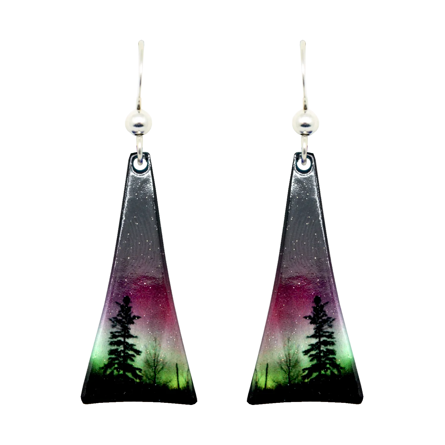 Forest of Lights Tapered Triangle Earrings