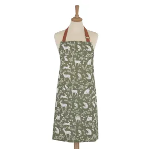 Forest Wildlife Sage Cotton Apron