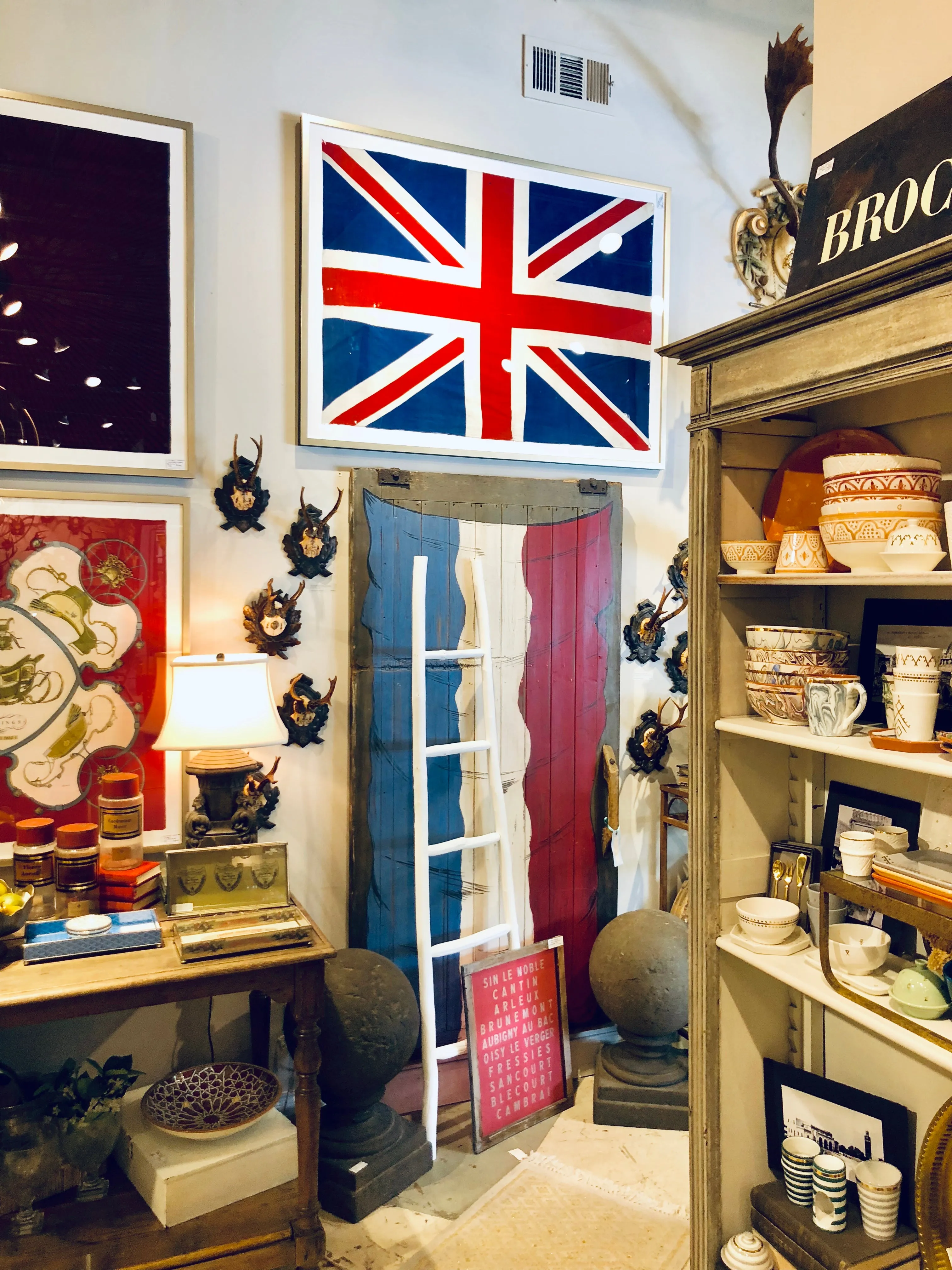 Framed Vintage Union Jack Flag found in France